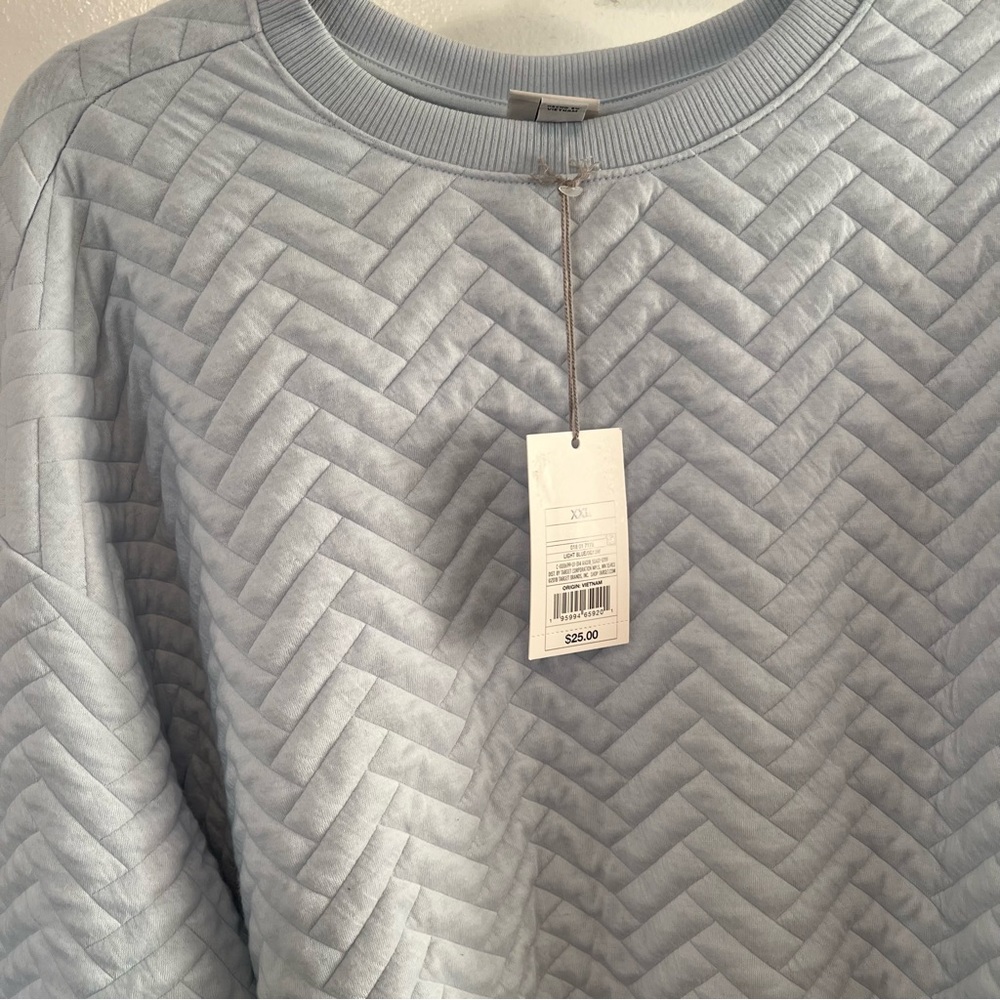 A new day Quilted Crewneck sweatshirt - light blue - Picture 6 of 9